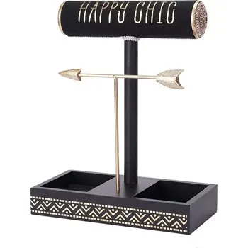 Šperkovnice Fuzio Fuzio dřevěný stojan na šperky HAPPY CHIC Černý