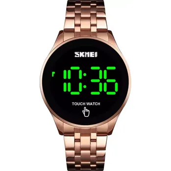 Hodinky Skmei 1579 celokovové LED hodinky Touch Me Růžové zlato
