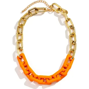 Náhrdelník Dámský retězový náhrdelník Luna Link Oranžový
