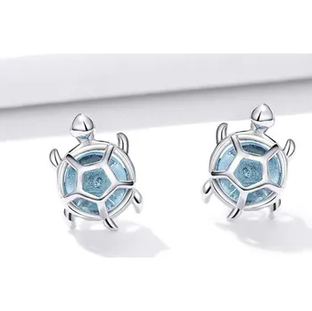 Náušnice Prosperk Náušnice stříbrné pecky želvičky modré S4266