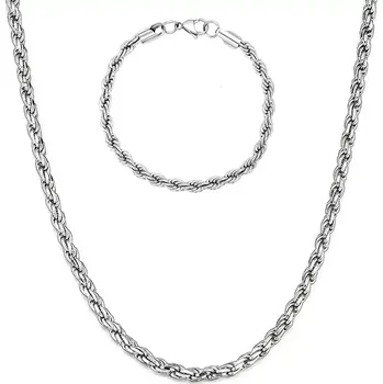 Souprava šperků Sada z chirurgické oceli Just Twisted 3 mm / řetízek a náramek