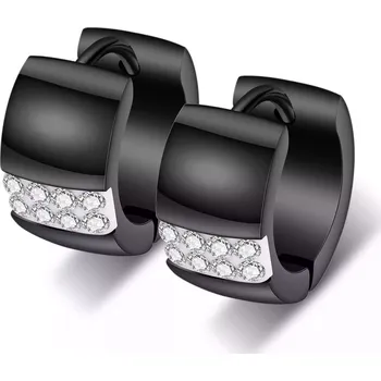 Náušnice Ocelové Náušnice kruhy Loius Černé