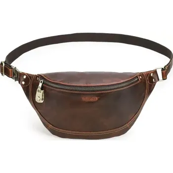 Ledvinka Contacts® kožená ledvinka se zámkem Locarno Hnědá