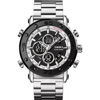Hodinky Skmei 1636 pánské duální hodinky Scalp Stříbrné