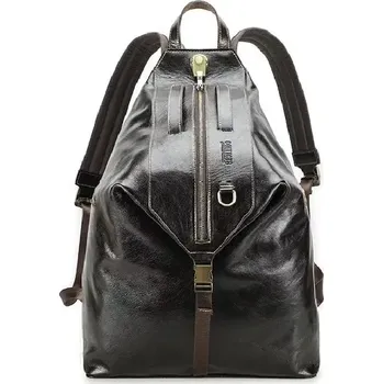 Městský batoh Contacts® luxusní kožený batoh se zámkem Sanders 24L