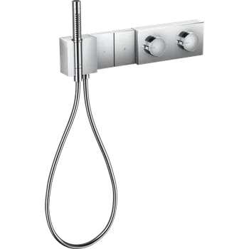 Vodovodní baterie AXOR Edge Modul termostatu Select 470/100 s podomítkovou instalací, pro 2 spotřebiče - diamantový brus, chrom 46701000