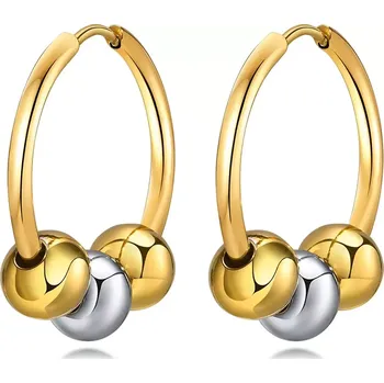 Náušnice Dámské Ocelové kruhové náušnice 20mm Ball Zlaté