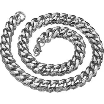 Náhrdelník Řetízek z chirurgické oceli Cuban Silver 8 mm/60cm
