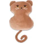 Sleep-well Plyšák-polštářek kočka z mikrospandexu, 30cm, hnědá