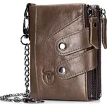 Bullcaptain kožená peněženka s řetízkem Thurid Hnědá