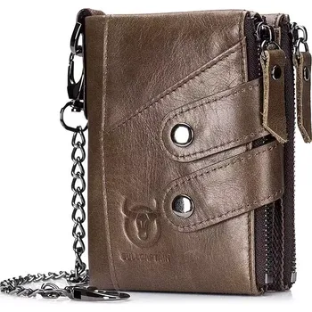 Peněženka Bullcaptain kožená peněženka s řetízkem Thurid Hnědá