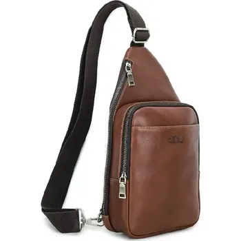 Contacts® pánský kožený batoh přes Hruď Bohr 5L