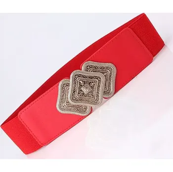 Opasek Dámský pásek na šaty s přezkou Abarca Červený