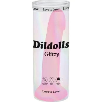 Dildo Dildolls Glitzy - silikonové dildo s přísavkou (růžové)