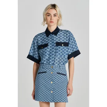 Dámská košile KOŠILE GANT REL MONOGRAM PRINT SS BLOUSE SALTY SEA