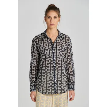 Dámská košile KOŠILE GANT REL G PATTERN COT SILK SHIRT EVENING BLUE