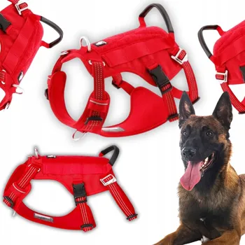 Postroj pro psa Silné postroje proti úniku pro psa červené L