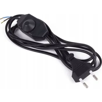 elektrický kabel KABEL SE STMÍVAČEM Stmívač na kabelu ČERNÝ kabel se zástrčkou 2m ČERNÝ