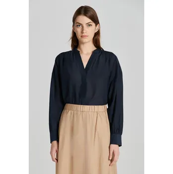 Dámská košile HALENKA GANT REL COT SILK BLOUSE EVENING BLUE