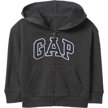 Dětská móda Chlapecká mikina GAP V-FRCH LOGO 5YRS Tmavě šedá, Bílá