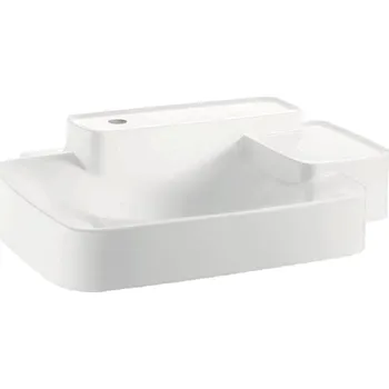 Umyvadlo Axor Bouroullec - umyvadlo 866x553mm s 2 poličkami alpská bílá, 1 otvor pro baterii, 19944110