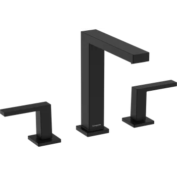 Vodovodní baterie Hansgrohe Tecturis E Tříotvorová umyvadlová baterie 150 EcoSmart+ s odtokovou soupravou Push-Open, matná černá 73030670