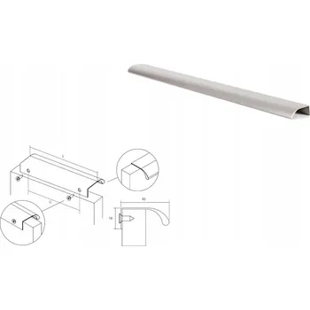 Nábytkové kování Nábytková úchytka VIEFE 544 s hranou z nerezové ocel