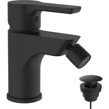 Teorema Goodlife - Bidetová baterie s odtokovou soupravou Click, matná černá 86401BB