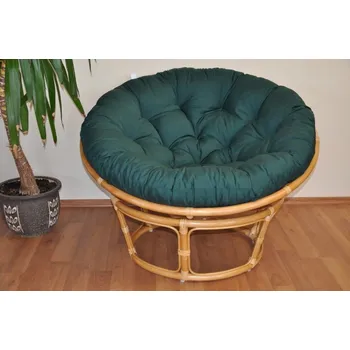 Papasan Nábytek PEGAS Ratanový papasan 110 cm medový polstr zelený dralon