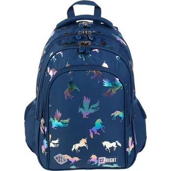 Školní batoh Volnočasový batoh St.RIGHT -Holo Unicorn 4 komorový, BP58, rozměry: 40 x 28 x 18 cm