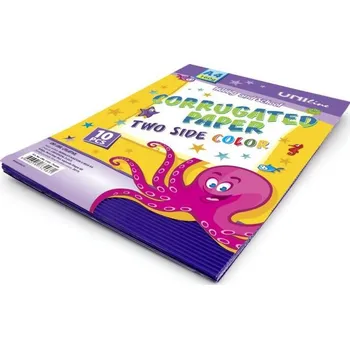 Umělecký papír Vlnitá lepenka A4 fialová, oboustranně barevná, balení 10 ks