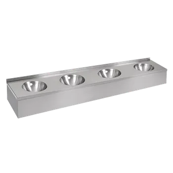 Umyvadlo Sanela - Nerezové závěsné čtyřumyvadlo s opláštěním a přepadem