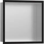 Hansgrohe XtraStoris Individual Výklenek do stěny kartáčovaná nerezová ocel, s designovým rámem 300/300/100, matná černá 56097670