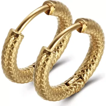 Náušnice Ocelové Náušnice kruhy Gold Snake 1cm