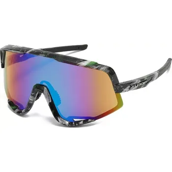 Sluneční brýle X-LOOP SHIELD sportovní zrcadlové sluneční brýle Modro-fialové