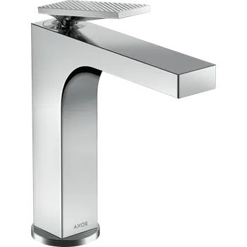 Vodovodní baterie AXOR Citterio Páková umyvadlová baterie 160 s páčkovou rukojetí a odtokovou soupravou s táhlem - rombický brus, chrom 39071000