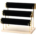 Třívrstvý odnímatelný kovový stojan na šperky Černý