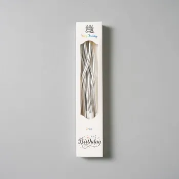 Dortová svíčka Dortisimo Svíčky spirálové metalické stříbrné (6 ks)