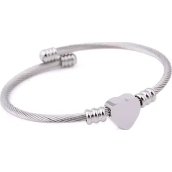 Náramek Zkroucený náramek z chirurgické oceli Srdce