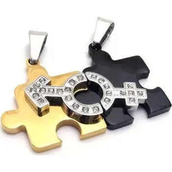 Přívěsek Ocelové přívěsky pro dvojici muž a žena černý