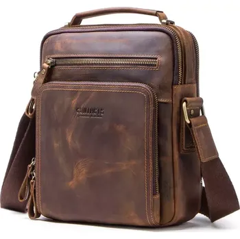 Contacts pánská kožená taška přes rameno Gerard Coffee Hnědá