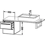 Duravit X-large - Skříňka pod desku 400x440 mm, Teak D 672200404