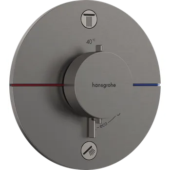 Vodovodní baterie Hansgrohe ShowerSelect Comfort S Termostat pod omítku pro 2 spotřebiče se zabudovanou bezpečnostní kombinací podle EN1717, kartáčovaný černý chrom 15556340