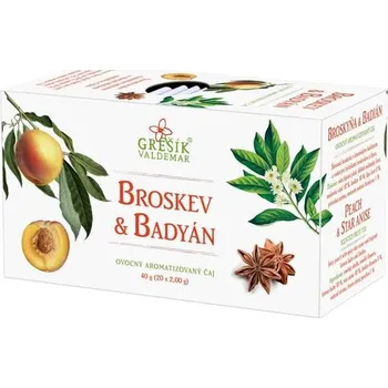 Čaj Valdemar Grešík Broskev & Badyán ovocný porcovaný čaj