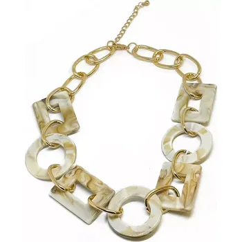 Náhrdelník Geometrický elegantní náhrdelník Světlý achát