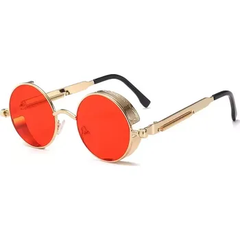 Sluneční brýle Oválné sluneční brýle Steampunk Zlato - Červené