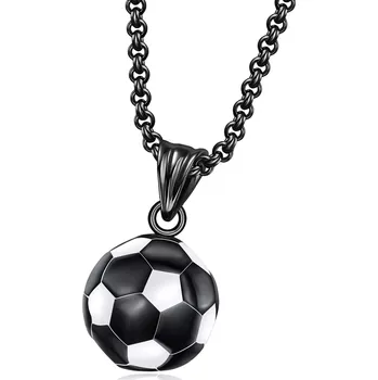 Přívěsek Přívěsek z chirurgické oceli Fotbalový míč Černý - Model BEZ ŘETÍZKU (pouze přívěsek)