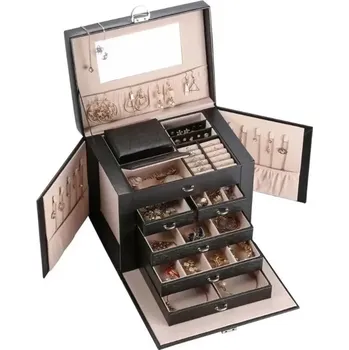 Šperkovnice Luxusní kufřík na šperky ETUI Černá