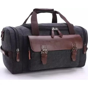 Cestovní taška Canvasio cestovní příruční plátěná taška Basso Černá 28L