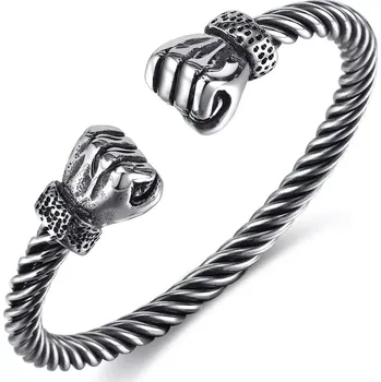 Náramek Pánský ocelový náramek boxerská ruka 18 cm